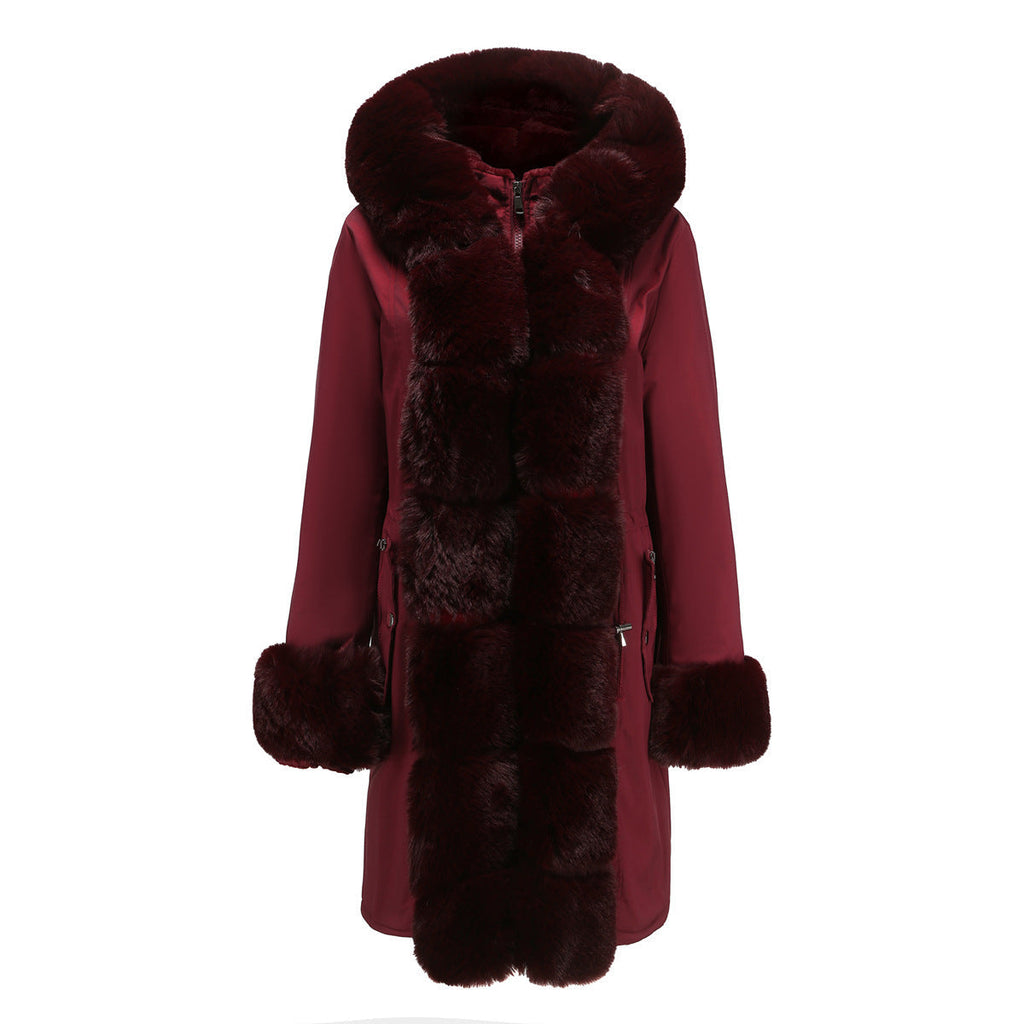 Manteau Lusie Matelassé  – Parka Élégante à Col Fourrure