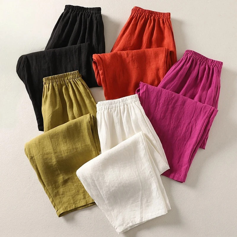 Elise — Pantalon fluide en coton et lin