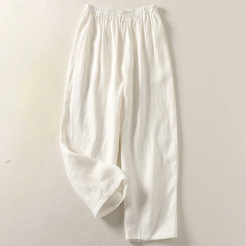 Elise — Pantalon fluide en coton et lin