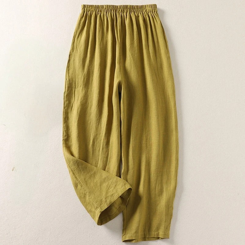 Elise — Pantalon fluide en coton et lin