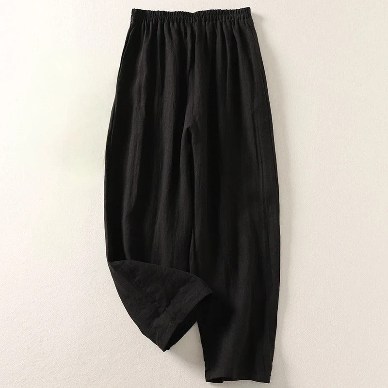 Elise — Pantalon fluide en coton et lin