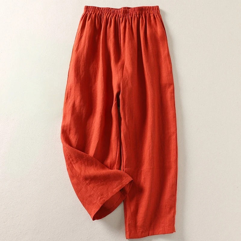 Elise — Pantalon fluide en coton et lin