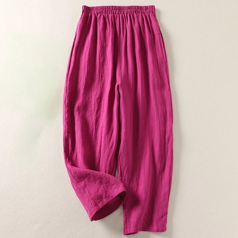 Elise — Pantalon fluide en coton et lin
