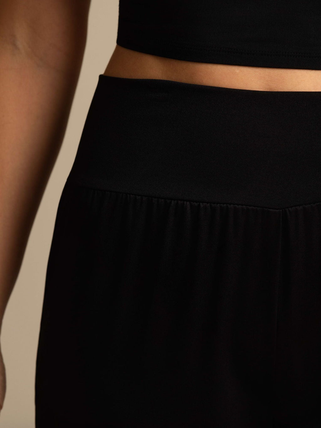 Pantalon large taille haute pour femmes en soie 19 Momme avec large ceinture extensible