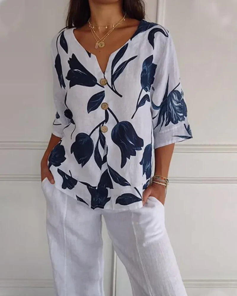 CHLOE| Chemise décontractée à imprimé floral