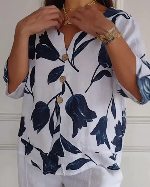 CHLOE| Chemise décontractée à imprimé floral