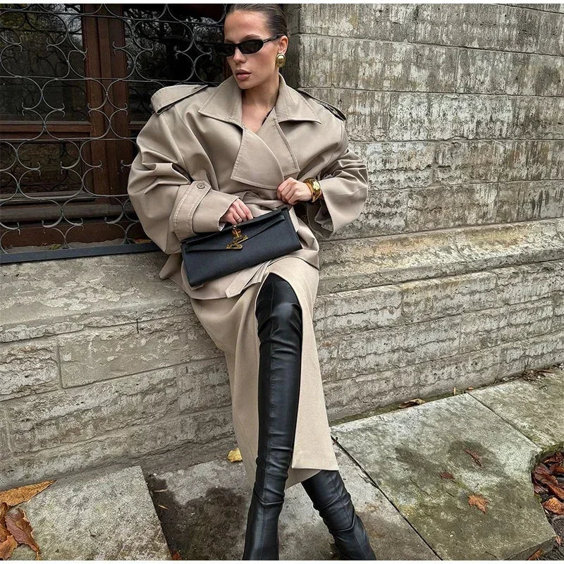 Trench-coat court à ceinture pour femme