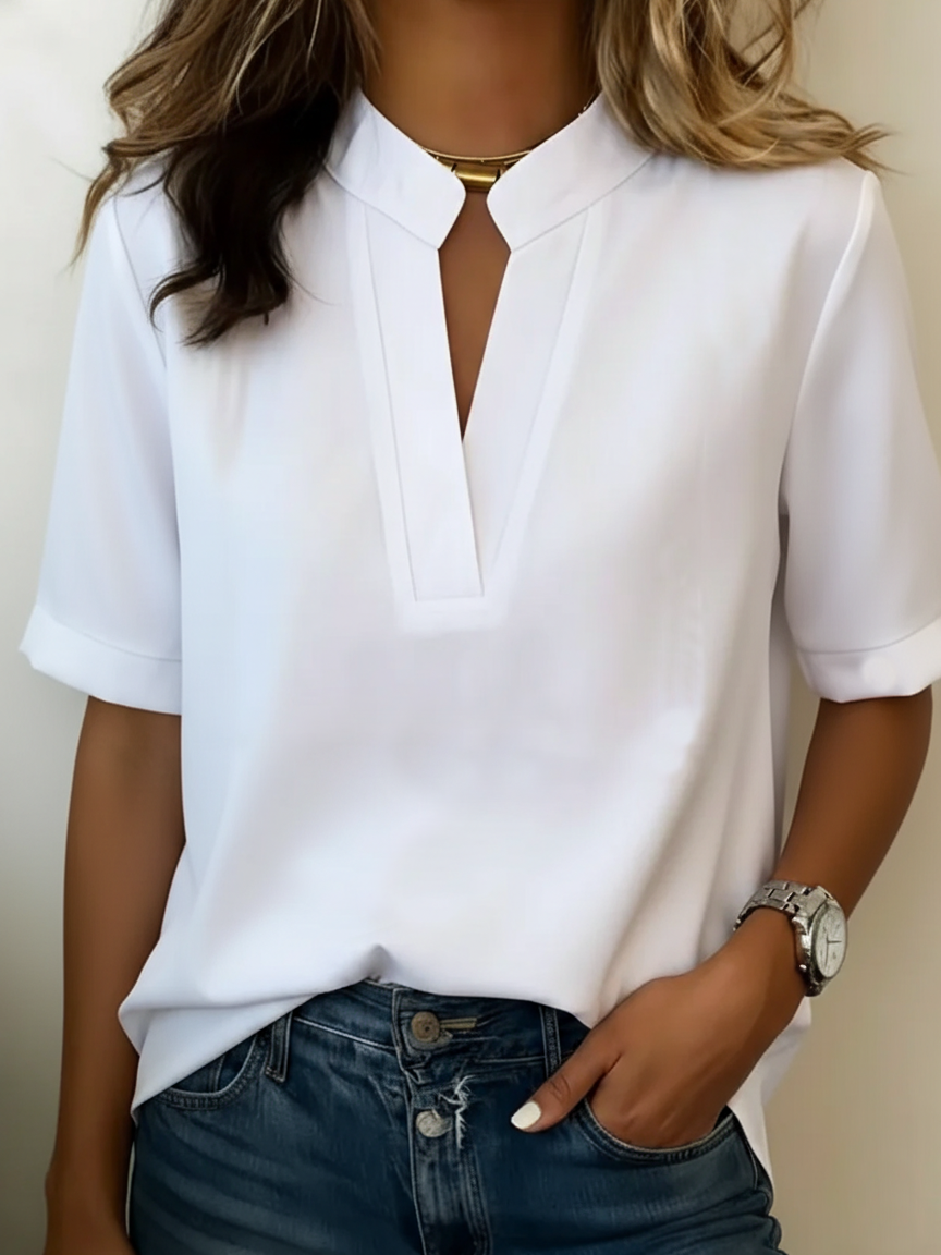 Amalia — Blouse élégante au col raffiné