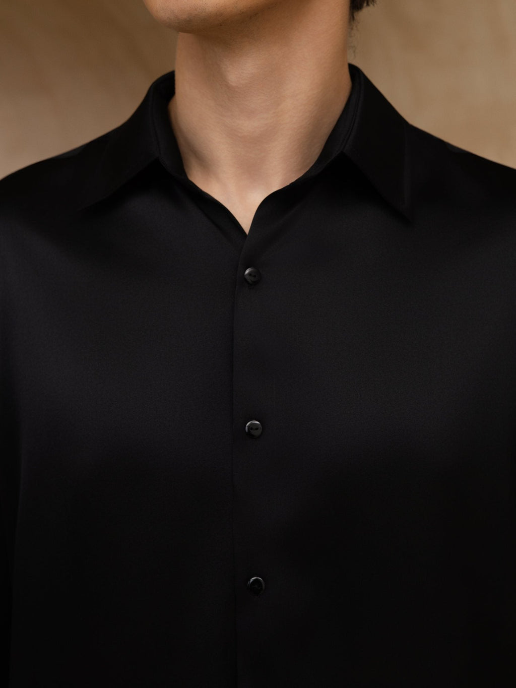 Chemise De Bureau Classique En Soie 19Momme À Manches Longues Col Revers Pour Homme