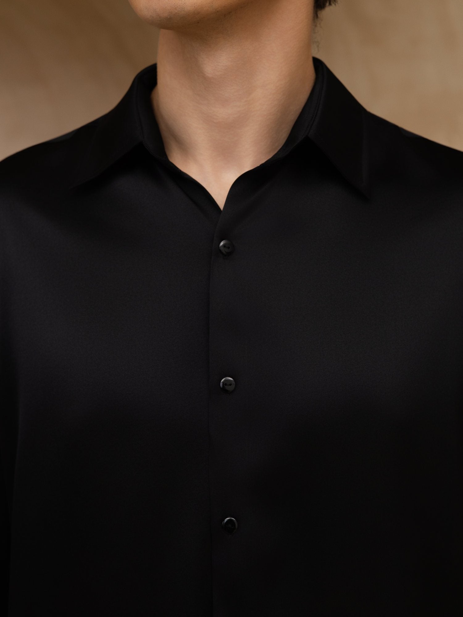 Chemise De Bureau Classique En Soie 19Momme À Manches Longues Col Revers Pour Homme