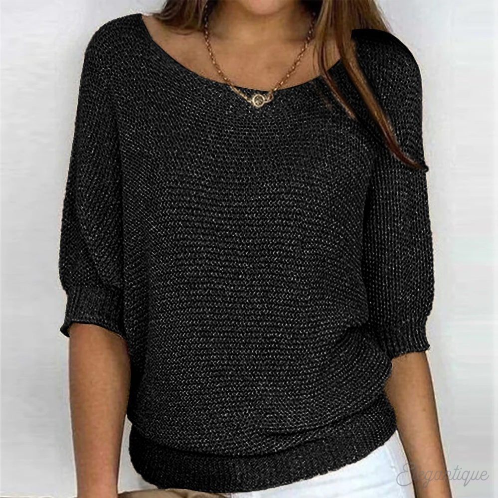 Léa Pull Doux en Maille Col Bateau